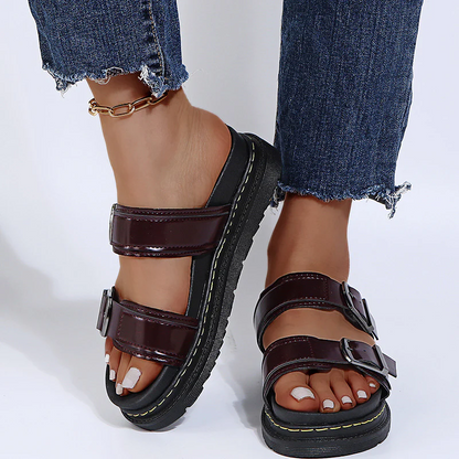 Women's Coastal Gladiator Sandals – Sporty Platform Slide with Contoured Footbed