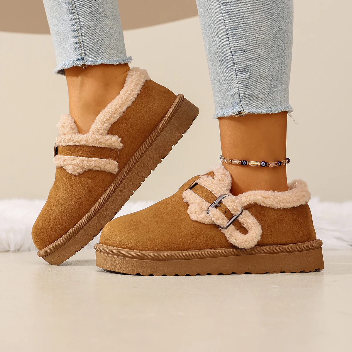 Women's BerryBirk Cozy Clogs – Retro Faux Fur Platform Snow Boots