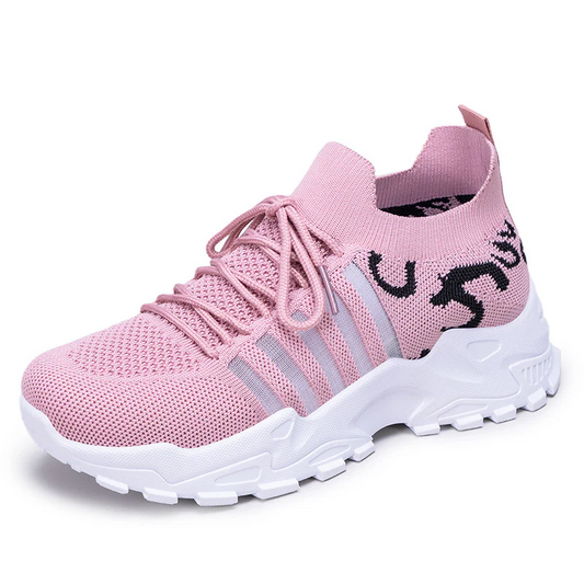 Women’s FlyStep Knit Sneakers – Leopard Print Lightweight Slip-On Shoes