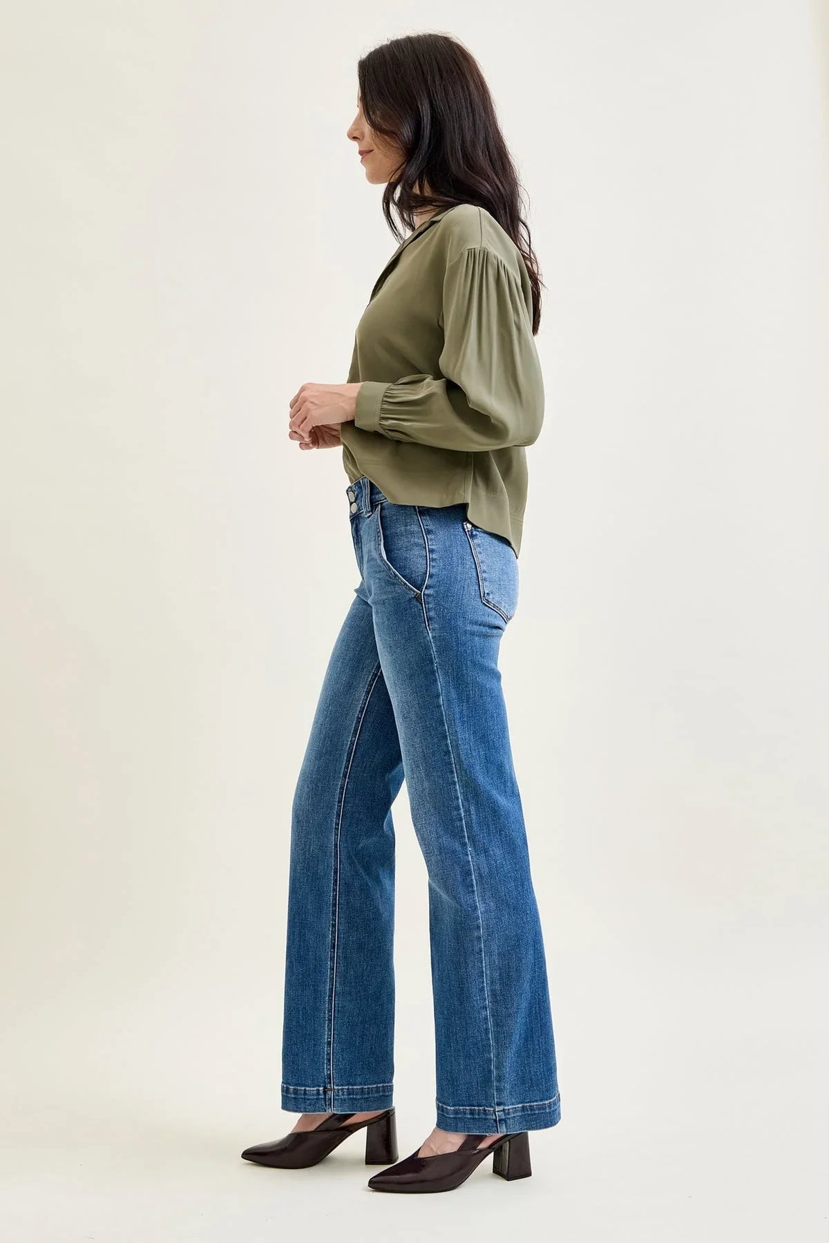 Women's High Waist Straight Leg Jeans