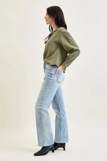 Women's High Waist Straight Leg Jeans